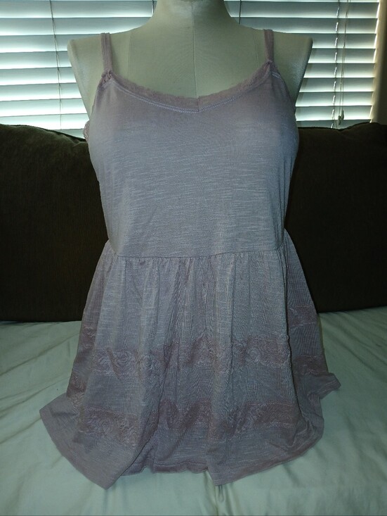 torrid Tops - Torrid Poly Rayon Slub Tiered Lace Cami